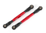 Traxxas Maxx Front TUBES Red 7075-T6 Aluminum Toe Links (88mm) w/Rod Ends & Wrench (8948R)