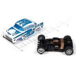 Auto World 1955 Chevy Bel Air White/Blue Xtraction R30 HO Slot Car (SC354-1)