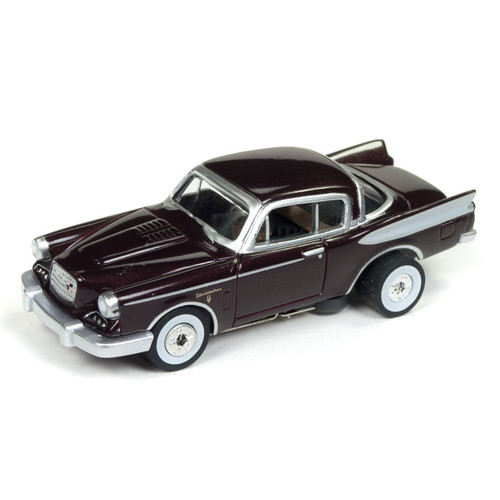 Auto World 1957 Studebaker Hawk Dark Cherry Thunderjet HO Slot Car (SC334-2) Auto World 1957 Studebaker Hawk Dark Cherry Thunderjet HO Slot Car (SC334-2)