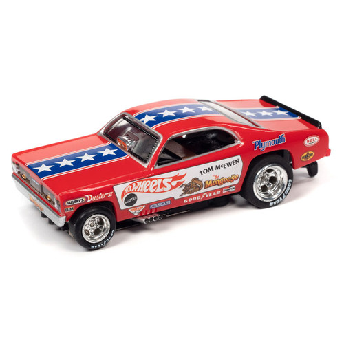 Auto World Tom "The Mongoose" McEwen 1970 Plymouth Duster Funny Car 4Gear HO Scale Slot Car (SC356-2)