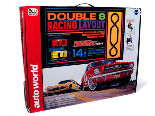 Auto World Double 8 Racing 14.5' HO Slot Car Set Auto World Double 8 Racing 14.5' HO Slot Car Set