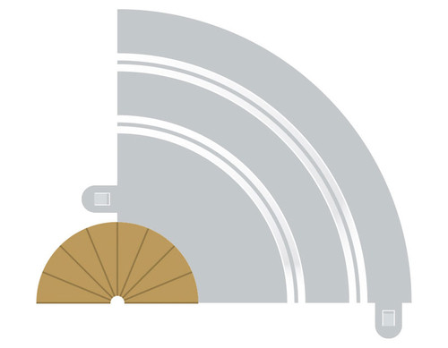 Scalextric 1/32 Radius 1 Curve Inner Borders 180° Scalextric 1/32 Radius 1 Curve Inner Borders 180°
