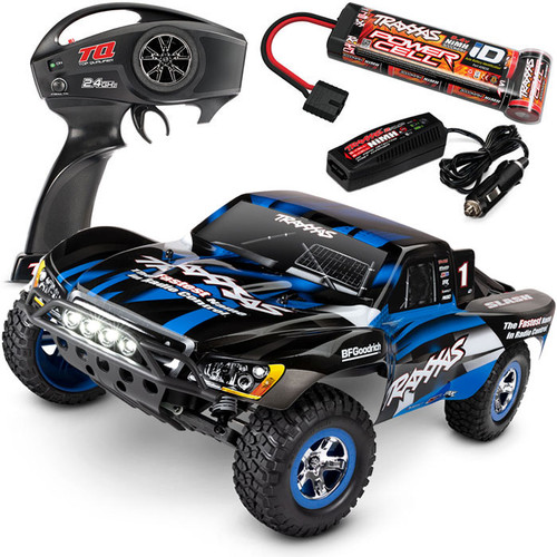 Traxxas Slash RTR 1/10 2WD Short Course Racing RC Truck w/ID Battery &  Quick Charger and LED Lights