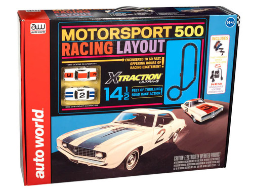 Auto World 14' Motorsport 500 HO Slot Car Set Auto World 14' Motorsport 500 HO Slot Car Set