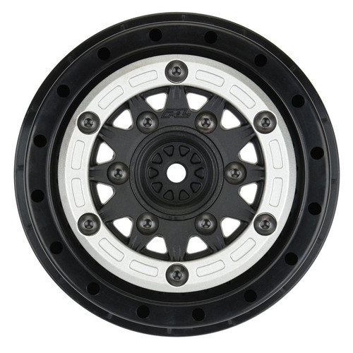 Pro-Line Raid Front/Rear 2.2"/3.0" 12 & 14mm SC Silver/Black Bead-Loc Wheels(2) Pro-Line Raid Front/Rear 2.2"/3.0" 12 & 14mm SC Silver/Black Bead-Loc Wheels(2)