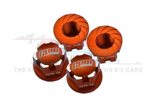 GPM Orange 7075-t6 Aluminum 17mm Wheel Lock Nuts