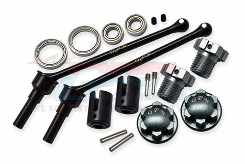 GPM Hard Steel Front/Rear Extend CVD Shaft (110mm) With Grey Silver Aluminum Wheel Lock & Hex Claw