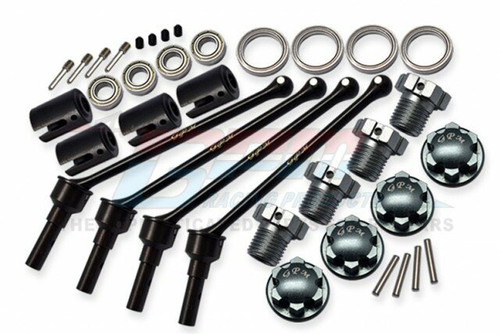 GPM Hard Steel Front & Rear Extend CVD Shaft (110mm) With Gray Silver Aluminum Wheel Lock & Hex Claw