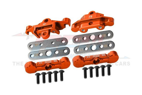 GPM Orange 7075 Alloy Front & Rear Tie Bar Mounts & Suspension Pin Retainers