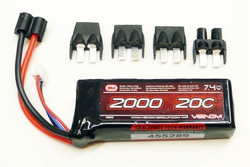 Venom 20C 7.4V 2000mAh 2S LiPo for Traxxas 1/16 VXL Vehicles