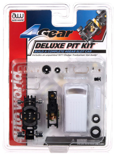 Auto World 4Gear Deluxe Pit Kit (w/1977 Dodge Tradesman Van Body) HO Slot Car Auto World 4Gear Deluxe Pit Kit (w/1977 Dodge Tradesman Van Body) HO Slot Car