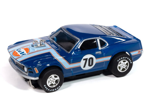Auto World 1970 Ford Mustang (Gulf Blue) Super III HO Slot Car