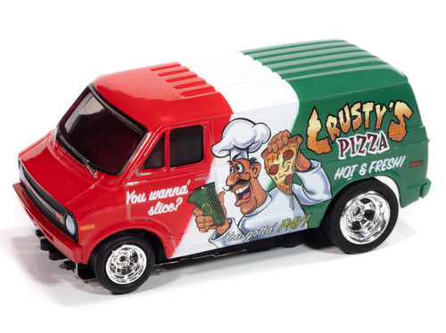Auto World Dodge Delivery Van ☆HOスロットカー Auto World 1973 Dodge Delivery Van (Red, White & Green) 4Gear HO