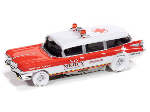 Auto World 4Gear GhostBusters Ecto 1A 1959 Cadillac Ambulance HO