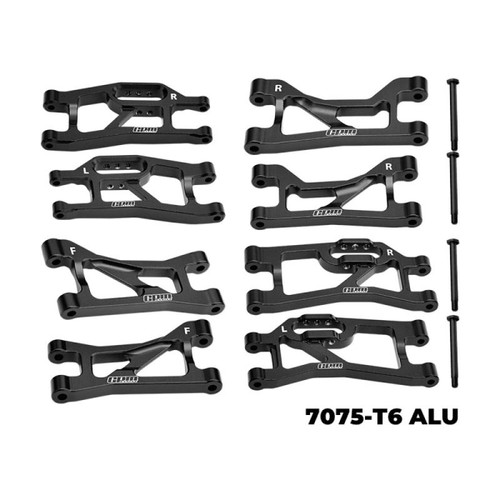 GPM Black 7075 Alloy Front Upper & Lower and Rear Upper & Lower Suspension Arms for Mini Maxx GPM Black 7075 Alloy Front Upper & Lower and Rear Upper & Lower Suspension Arms for Mini Maxx