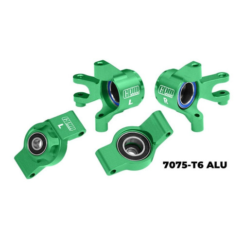 GPM Green 7075 Alloy Front Steering Blocks and Rear Hub Stub Axle Carriers With Oversize Bearing for Mini Maxx GPM Green 7075 Alloy Front Steering Blocks and Rear Hub Stub Axle Carriers With Oversize Bearing for Mini Maxx