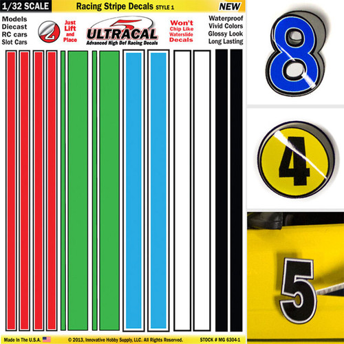 Innovative Hobby 1/32 scale Ultracal Racing Stripe Decals Style 1 Innovative Hobby 1/32 scale Ultracal Racing Stripe Decals Style 1