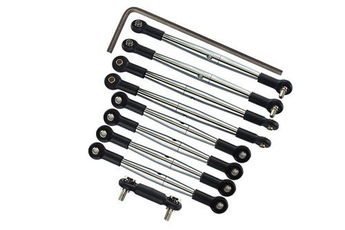 GPM Complete Silver Aluminum Tie Rod & Pushrod Set for 1/16 E-Revo & Summit