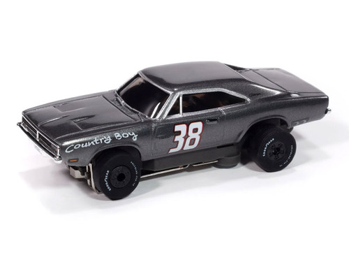 Auto World 1969 Dodge Charger (Charcoal) Thunderjet HO Slot Car