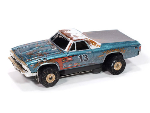 Auto World 1969 Chevy El Camino (Teal & White) Thunderjet HO Slot Car