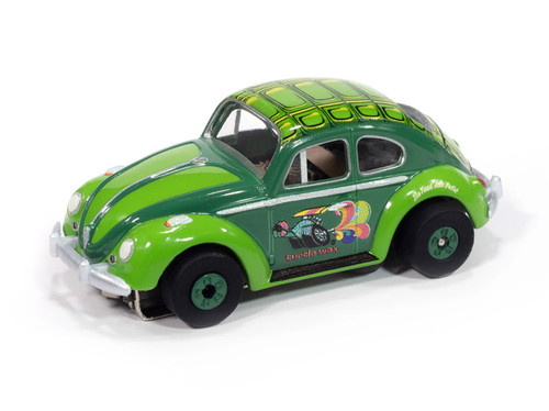 Auto World 1966 Volkswagen Beetle Turtle Wax (Two Tone Green) Thunderjet HO Slot Car
