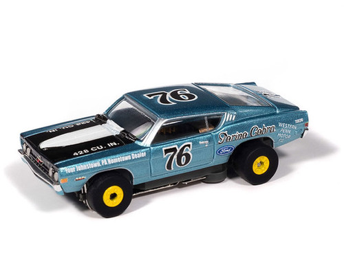 Auto World 1968 Ford Torino (Teal, Black, & White) Thunderjet HO