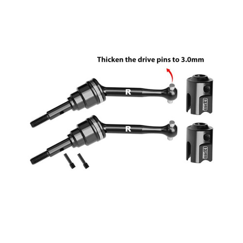 GPM Mini Slash 4140 Carbon Steel Front Driveshafts And Drive Cups