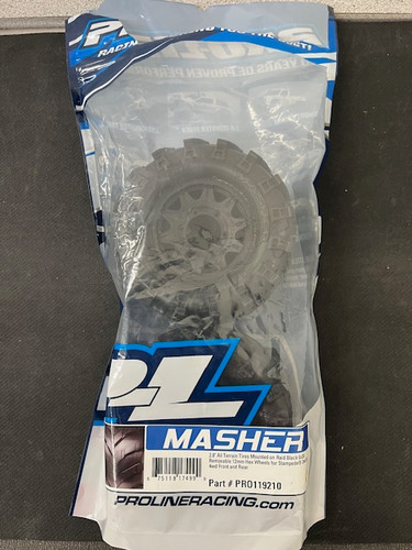 Pro-Line Masher 2.8 Tires on Raid Black 6x30 Fr/Rr Wheels (2) - OPEN ITEM