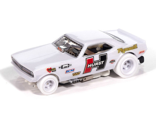 Auto World iWHEELS 1970 Plymouth Barracuda Drag Hurst Shifters 4Gear HO Slot Car
