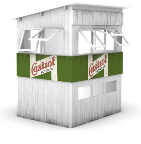 Scaleauto Trackside House: Castrol 14x11x18cm