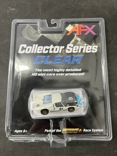 AFX Ford GT40 MKII 1966 Daytona #97 White/Black/Blue Mega G+ HO Slot Car - DAMGED Package
