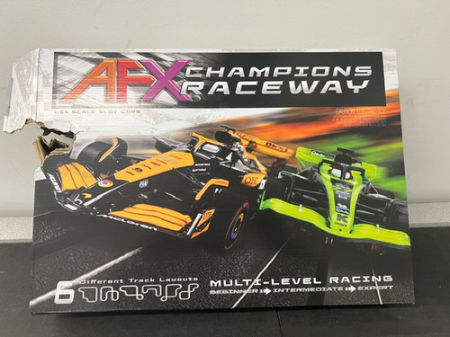 AFX Champions Raceway 18-Foot Mega G+ HO Slot Car Race Set - Damaged-Box