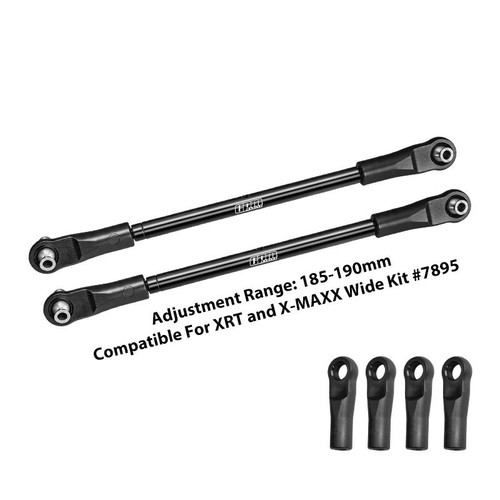 GPM Black Carbon Steel Adjustable Front Steering Toe Links