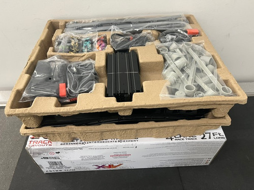 AFX Super International 4-Lane Mega G+ HO Slot Car Track Set w/Tri-Power Pack - OPEN BOX