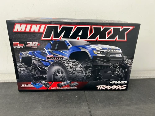 Traxxas Mini Maxx 4WD Brushless RTR RC Monster Truck w/ID Lipo Battery & USB-C Charger - DMGD BOX