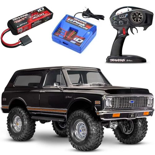 Traxxas TRX-4 1972 Chevrolet K5 Blazer 4WD RTR Rock Crawler Trail Truck with Clipless Body w/3S LiPo COMBO