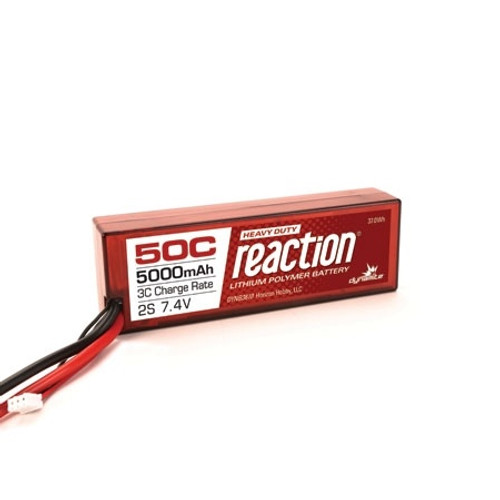 Dynamite Reaction HD 7.4V 5000mAh 2S 50C LiPo w/EC5 Dynamite Reaction HD 7.4V 5000mAh 2S 50C LiPo w/EC5