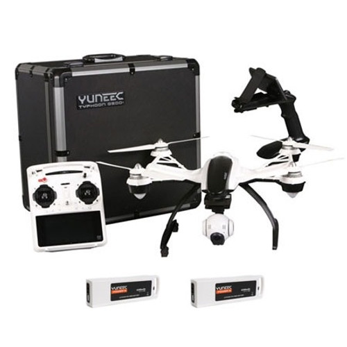 Yuneec Q500+ RTF w/CGO2+, 2 Batts, Steady Grip, & Alum Case