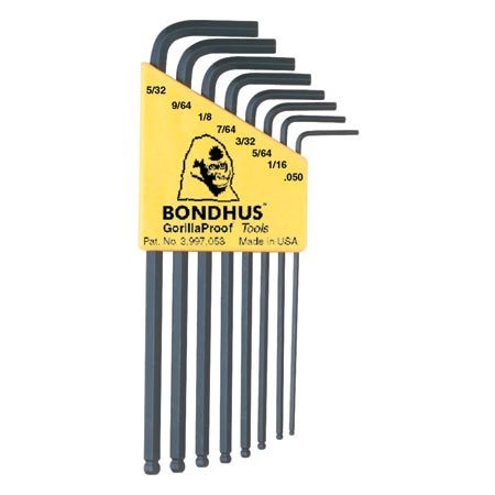 Bondhus 8-Piece Standard L-Wrench Ball Driver Set - .050-5/32'