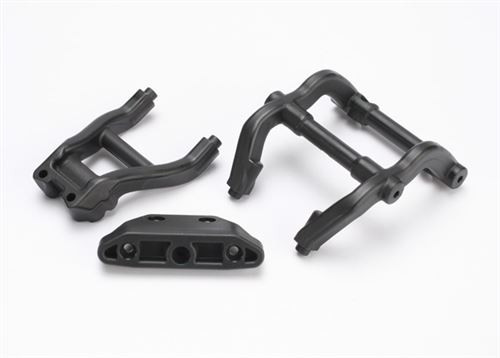 Traxxas Wheelie bar mounts/ rear skidplate (black) Traxxas Wheelie bar mounts/ rear skidplate (black)