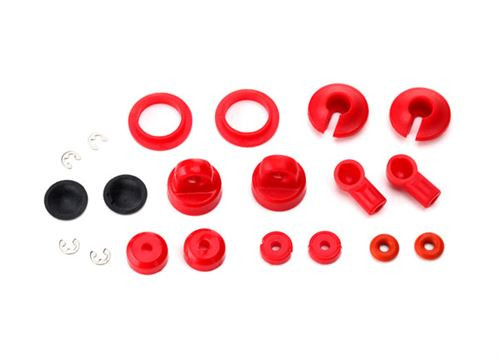 Traxxas Rebuild kit, oil-filled shocks (o-ring, bladder, piston, shaft guide, E-clips, shock cap, shock rod end) renews 2 shocks Traxxas Rebuild kit, oil-filled shocks (o-ring, bladder, piston, shaft guide, E-clips, shock cap, shock rod end) renews 2 shocks