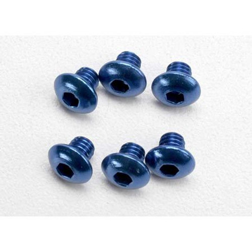 Traxxas 4x4 Blue Aluminum Button-Head Screws (6): Jato Traxxas 4x4 Blue Aluminum Button-Head Screws (6): Jato