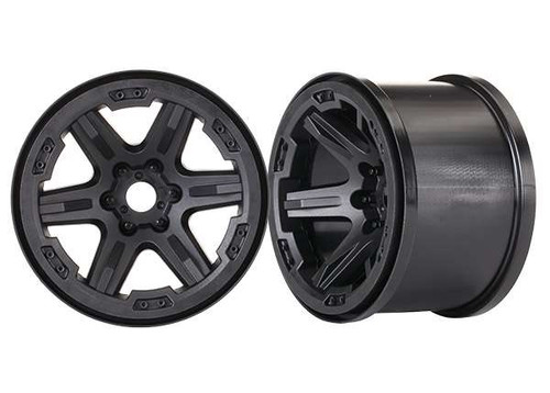 Traxxas E-Revo 2 Black 17mm Splined Hex 3.8 Wheels (2) Traxxas E-Revo 2 Black 17mm Splined Hex 3.8 Wheels (2)