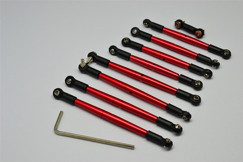 GPM Complete Red Aluminum Tie Rod & Pushrod Set for 1/16 E-Revo & Summit GPM Complete Red Aluminum Tie Rod & Pushrod Set for 1/16 E-Revo & Summit