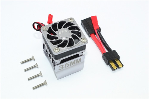 GPM Alu-Kühler Mit Lüfter Für Traxxas TRX-4/TRX-6 – 35 Mm Motor-Kühlsink In Rot, Inkl. Adapter & Schrauben