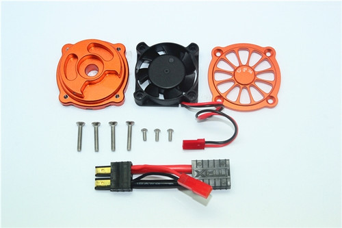 GPM Alu-Kühler Mit Lüfter Für Traxxas TRX-4/TRX-6 – 35 Mm Motor-Kühlsink In Rot, Inkl. Adapter & Schrauben