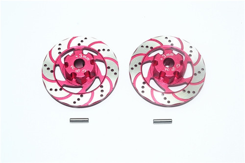 GPM Red Aluminum Brake Disks with +3mm Offset Hex for UDR GPM Red Aluminum Brake Disks with +3mm Offset Hex for UDR