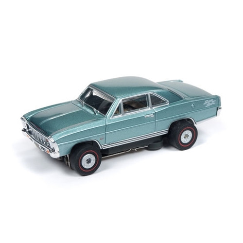 Auto World Thunderjet R25 1966 Chevy Nova SS Green HO Slot Car