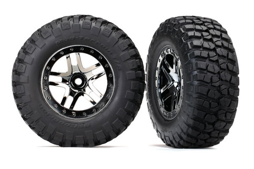 Traxxas Slash SCT Tires on Split-Spoke Orange Wheels for 4WD F/R