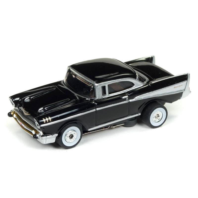 Auto World 1957 Chevy Bel Air Black Thunderjet HO Slot Car | Auto